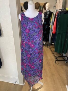 Byer California Purple & Pink Floral Midi Dress